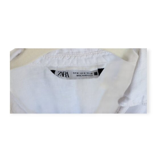 Zara Linen Blend Oversized Cropped Shirt M - Picture 4 of 7